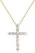 Gold CZ Cross Necklace for Women, 14K Gold Plated Sterling Silver Cross Necklaces Gold Cross Necklaces for Women Cross Pendant Necklaces for Women Gold Jewelry