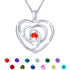 18K White Gold Plated Love Heart Necklace with Red Garnet Pendant – S925 Sterling Silver Birthstone Jewelry for Women