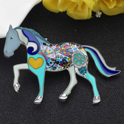 🐎 Enamel Alloy Elegant Horse Brooch Pin for Women &amp; Girls