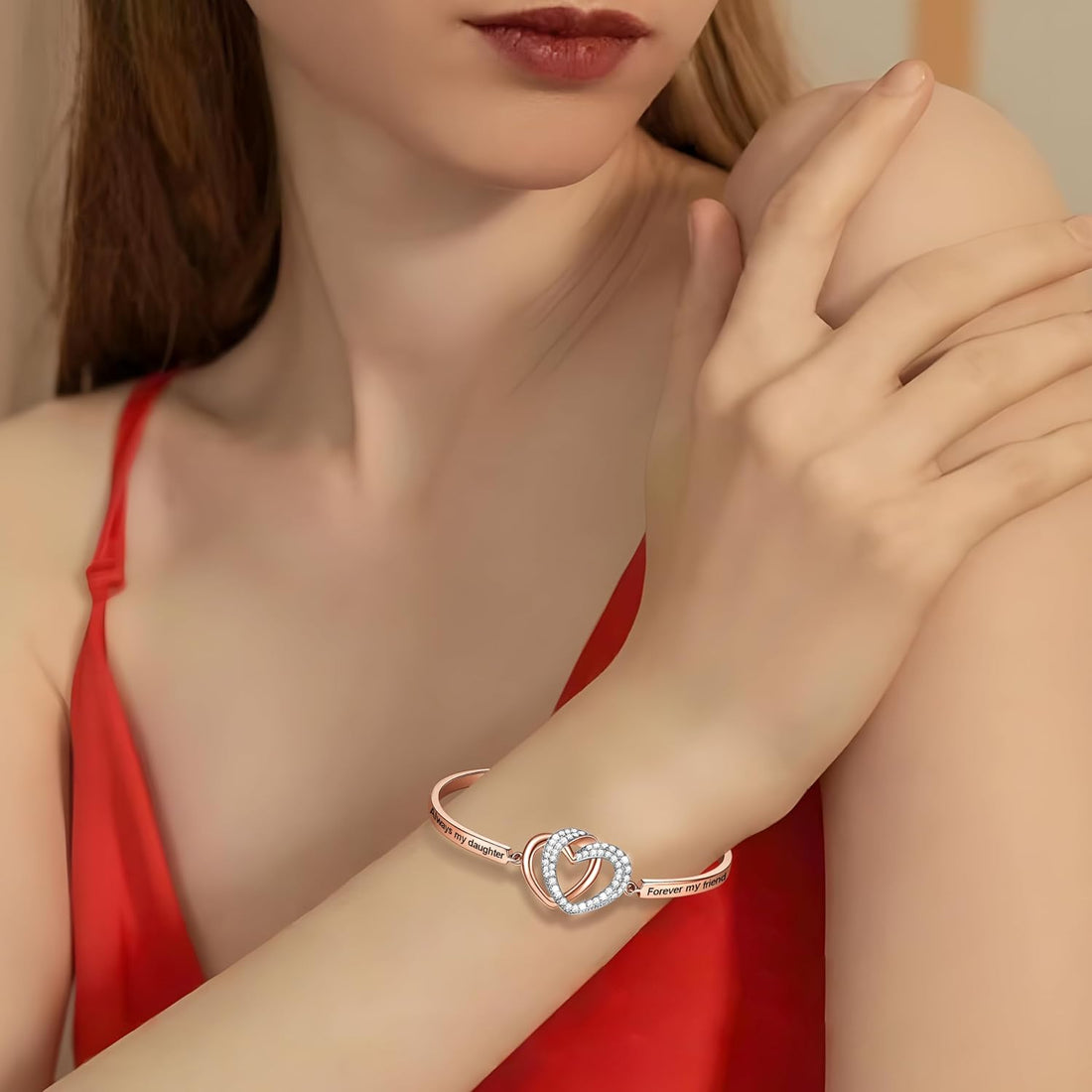 “Badass Daughter” Inspirational Bangle Bracelet – Mother &amp; Father to Daughter Gift for Birthday, Christmas, or Wedding