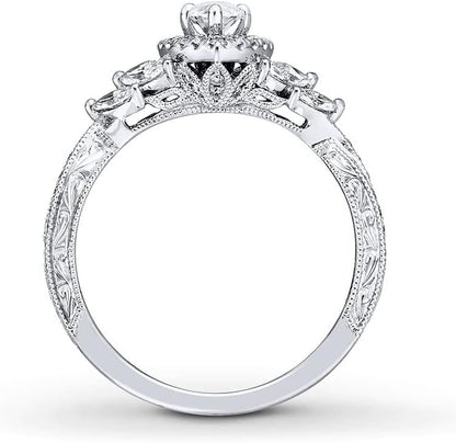 1.38 Carat Moissanite Engagement Ring – Platinum Plated 925 Sterling Silver Ring for Women | Brilliant Cut Solitaire Statement Ring
