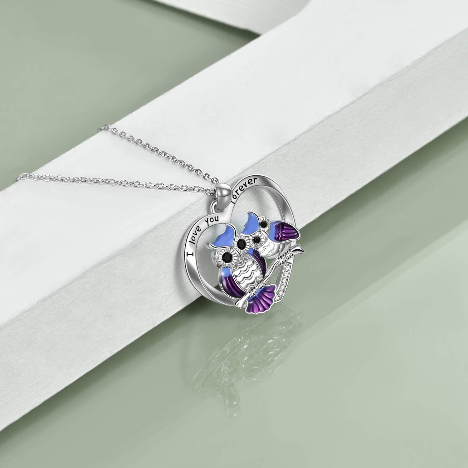 Sterling Silver Owl Pendant Necklace – Meaningful Mother Daughter Bird Jewelry Gift for Mom, Grandma, and Women