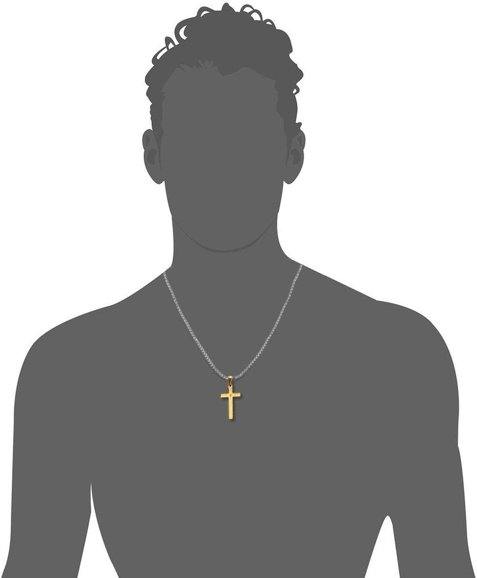 Men’s Stainless Steel Religious Bible Lord’s Prayer Cross Pendant Necklace – 22&quot; Chain | Christian Faith Jewelry