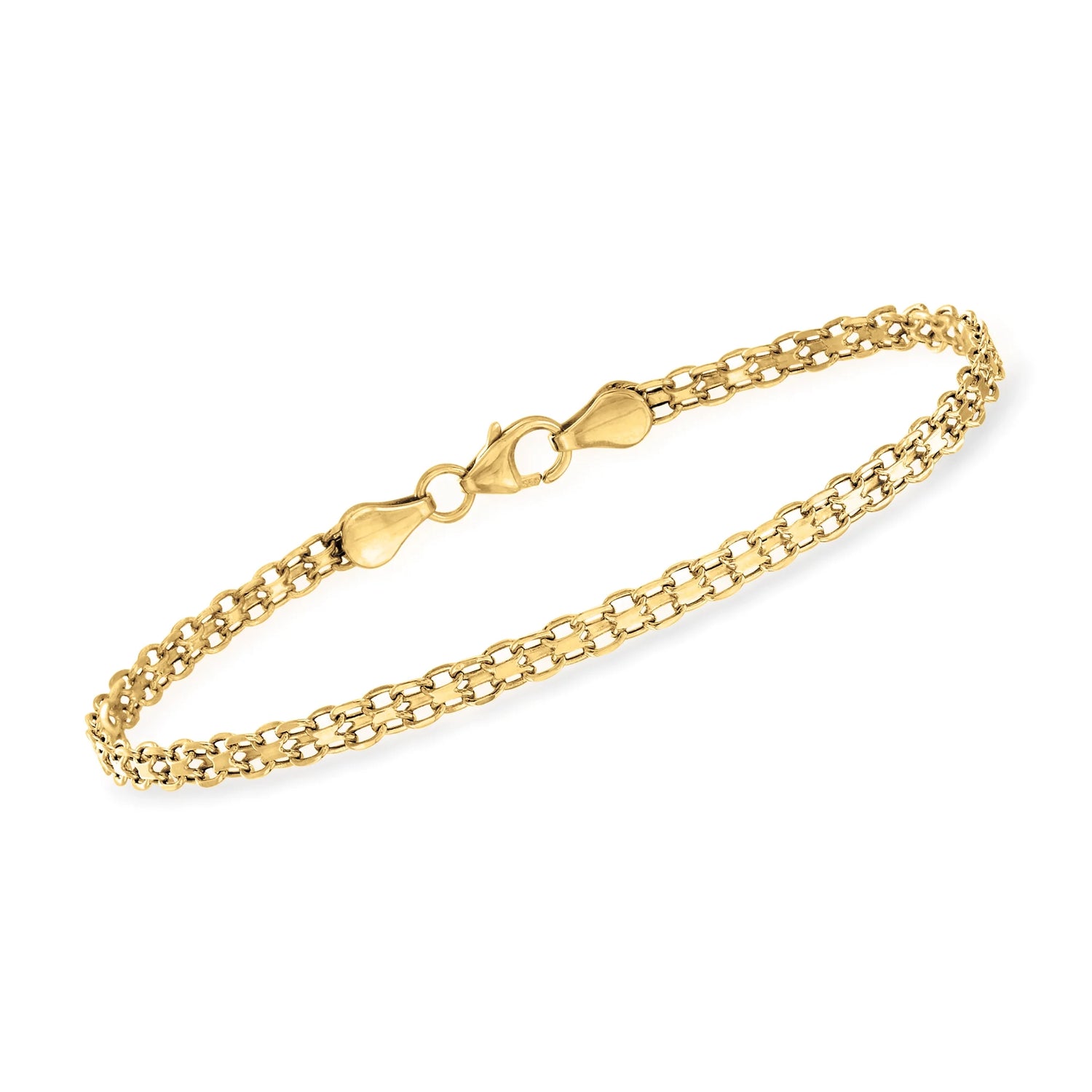 Pure Collection Italian 14K Yellow Gold Bismark-Link Bracelet for Women
