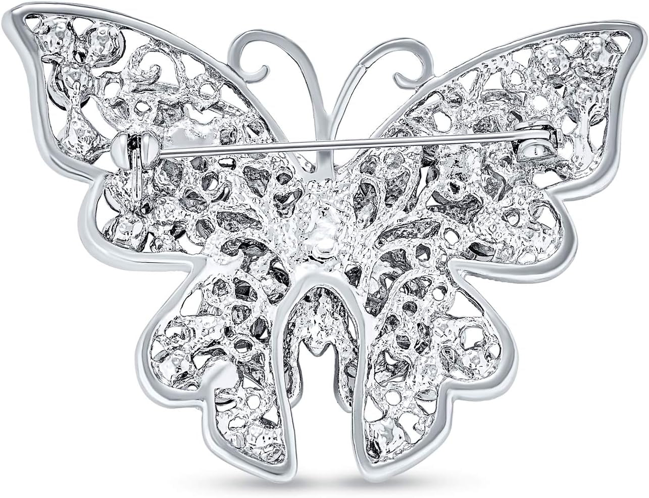Large Statement Butterfly &amp; Dragonfly Brooch – Crystal Accent Scarf Pin for Women &amp; Teens | Silver or Gold Plated