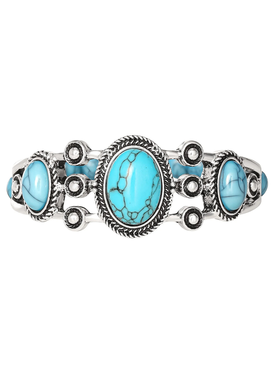 Faux Turquoise Stone Stretch Bracelet – Boho Chic Beaded Bracelet for Women &amp; Teens