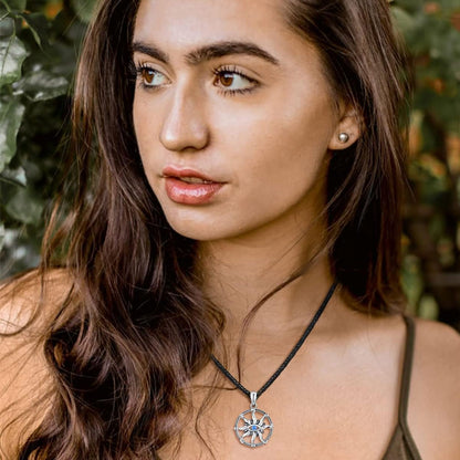 Viking Valknut Necklace for Men &amp; Women – 925 Sterling Silver Pendant with Runes &amp; Vegvisir Symbol