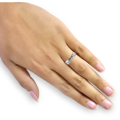 0.925 Sterling Silver “I LOVE YOU” Ring with White Diamond Accents – Elegant Everyday Jewelry for Women