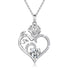 925 Sterling Silver Rose Flower Heart Birthstone Necklace – Love Pendant Jewelry for Women, Mom | Valentine&