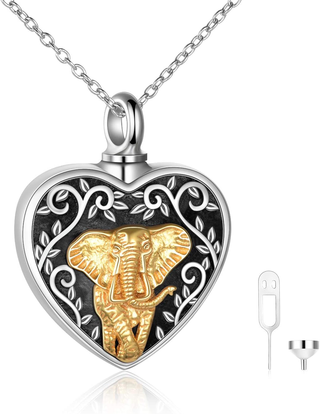 Sterling Silver Heart Urn Necklace – Cremation Ashes Memory Jewelry for Women &amp; Men