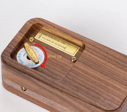 You Are My Sunshine Music Box – Walnut Wood Gift for Women, Moms, Daughters, Wives &amp; Sisters