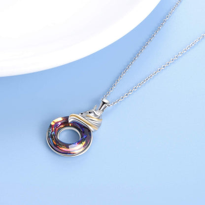 Unicorn Sterling Silver Pendant Necklace with Crystal – Birthday Gift for Women &amp; Unicorn Lovers