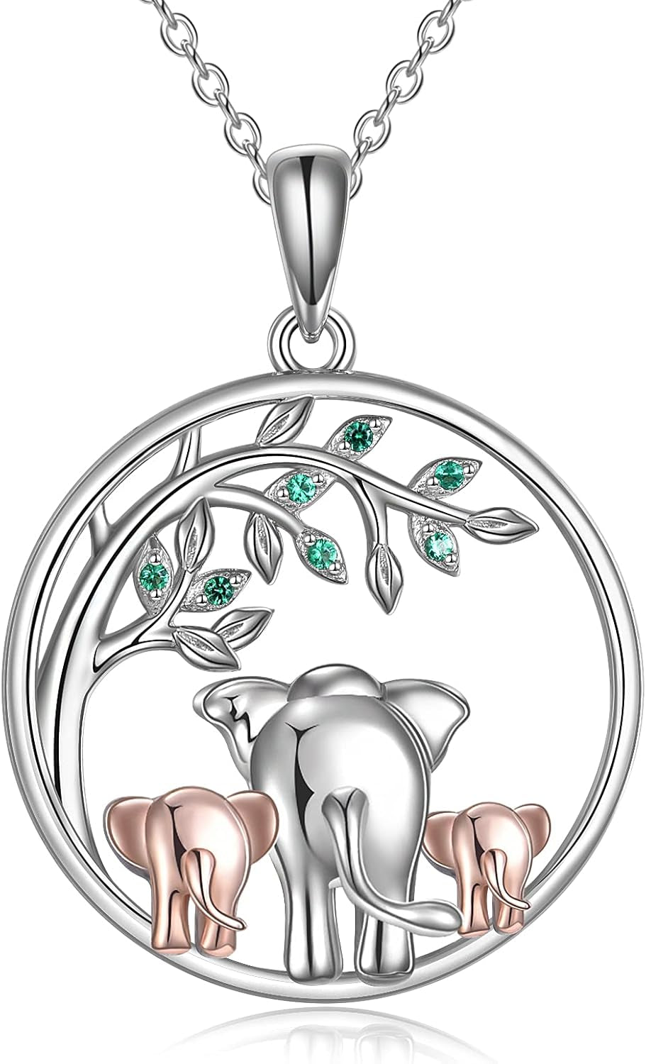 Elephant Tree of Life Pendant Necklace – Sterling Silver for Women