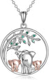 Elephant Tree of Life Pendant Necklace – Sterling Silver for Women