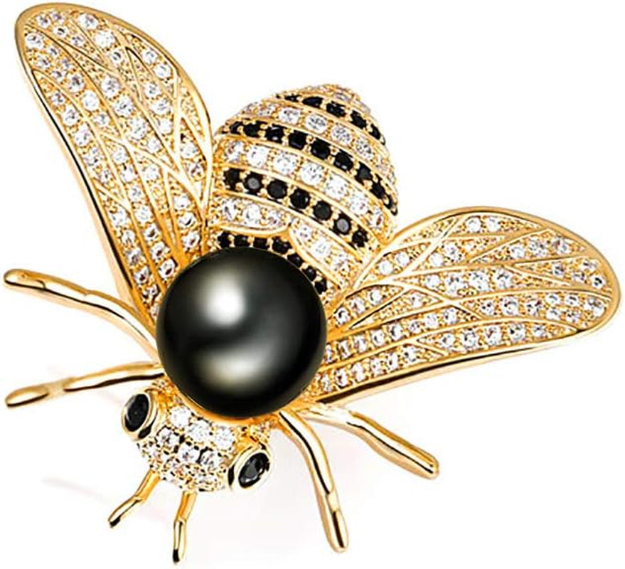 Bumble Bee Crystal Brooch – Sparkling Insect Animal Pin Badge for Women