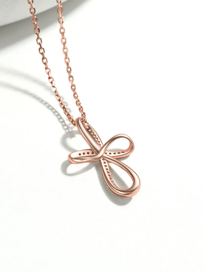 925 Sterling Silver Cross &amp; Infinity Necklace for Women – CZ Pendant Gift for Girlfriend or Mom