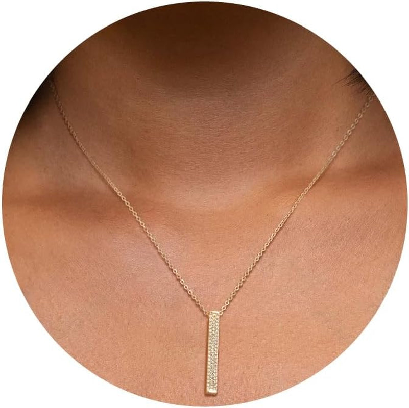 14K Gold Plated Circle Cubic Zirconia Pendant Necklace – Dainty Twist Rope Chain | Elegant Gift for Women