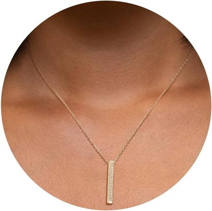 14K Gold Plated Circle Cubic Zirconia Pendant Necklace – Dainty Twist Rope Chain | Elegant Gift for Women