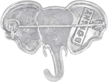 Metal Enamel Shiny Rhinestone Elephant Brooch – Elegant Animal Pin for Women &amp; Teens