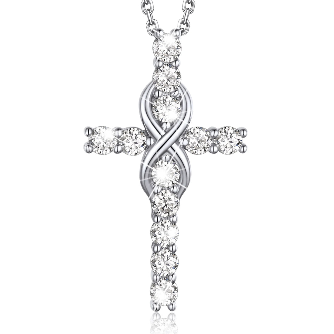 Cross Necklace for Women – 1 Carat Moissanite Sterling Silver Pendant | Christian Jewelry Gift
