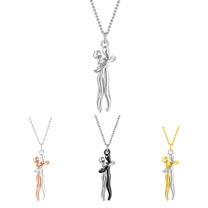 Embrace Forever Necklace – Adjustable Hugging Couple Pendant for Lovers, Romantic Gift for Him or Her