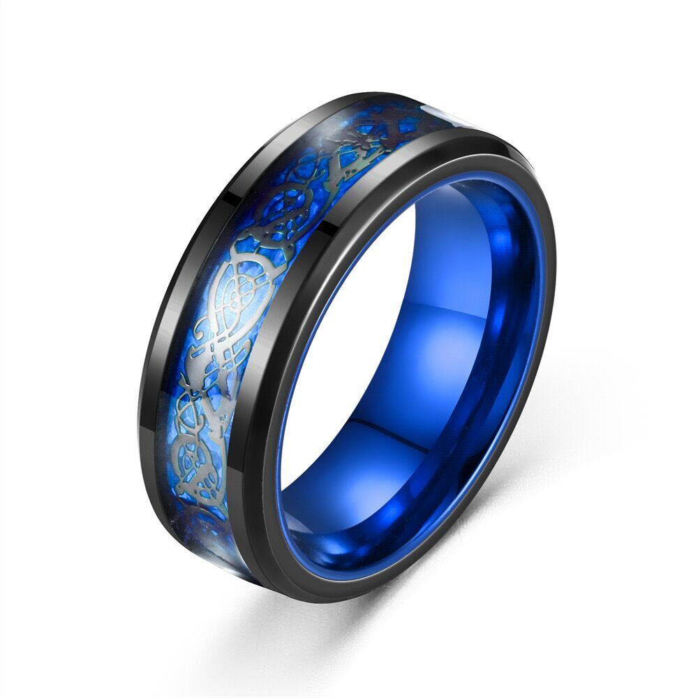 Celtic Dragon Band Ring – Bold Gold-Plated Stainless Steel for Men &amp; Women