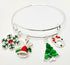 Elegant Silver Christmas Charm Bracelet – Festive Holiday Jewelry Gift