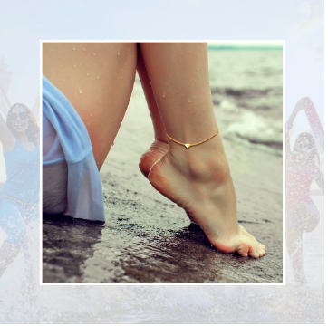 💛 Gold Plated Heart Anklet for Women