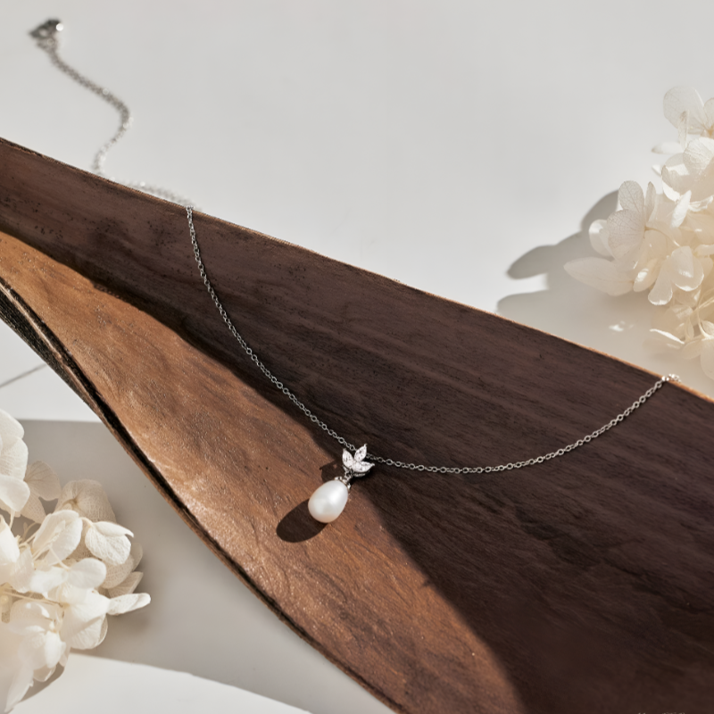 Eternal Pearl &amp; Diamond Necklace – A Whisper of Elegance for Life’s Most Beautiful Moments